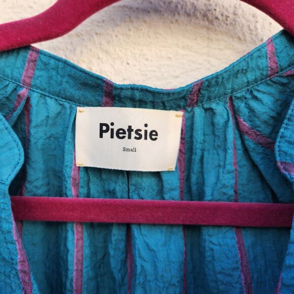 PIETSIE Turquoise Stripe Blouse - Picture 5 of 5
